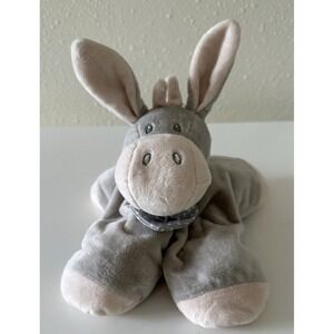 Nattou Donkey Plush Beanbag Floppy Gray Scarf Horse Infant Toy Stuffed Animal